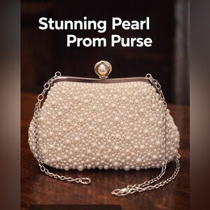 Stunning Pearl Beaded Evening Clutch – Prom & Formal 👛 Purse
